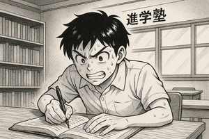 進学塾で勉強する受験生