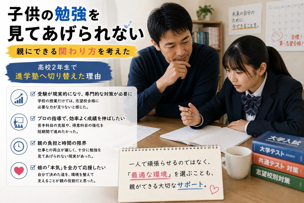 子供に勉強を教える父親
