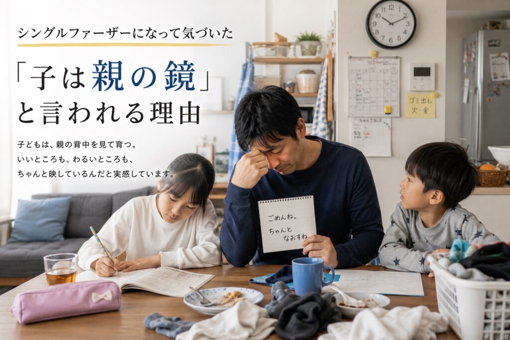 リビングで佇む親子