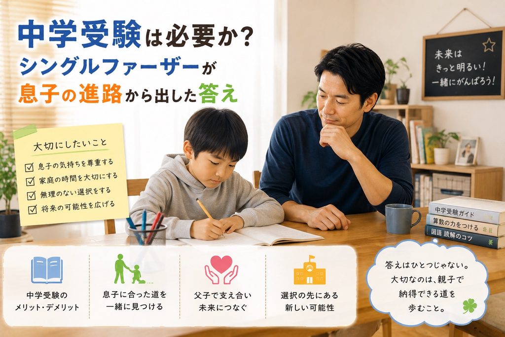長男の勉強を見ている父親